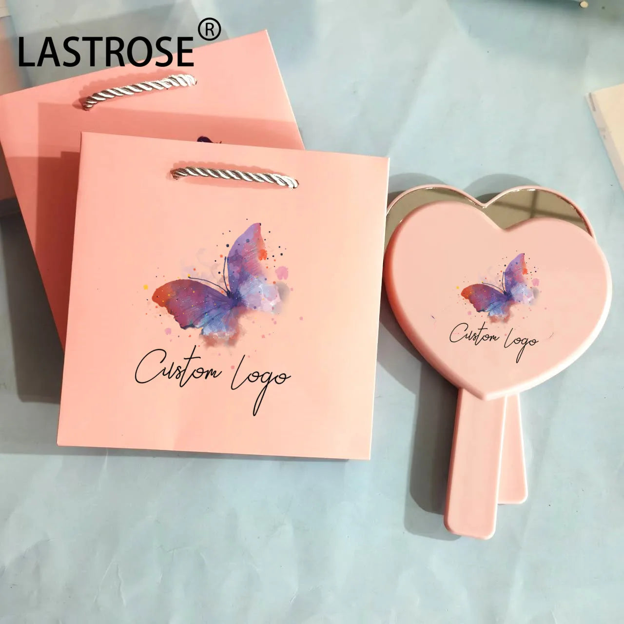 OEM Print Your logo Packaging Box Wholesale Handheld Mirror Private Label Hand Held Makeup Mirrors  Hand Mirror