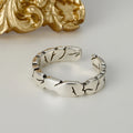 ICEBELA Vintage Ins Cool Style Ring Stone Crack Opening Adjustable Ring Colorless S925 Sterling Silver Thai Silver Women CLASSIC