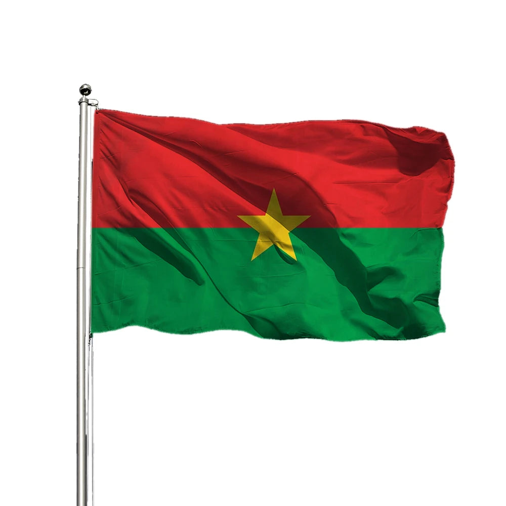 Chinese Factory Flagnshow Wholesale Polyester Flag of Burkina Faso Custom Size Double Side Printing Burkina Flag