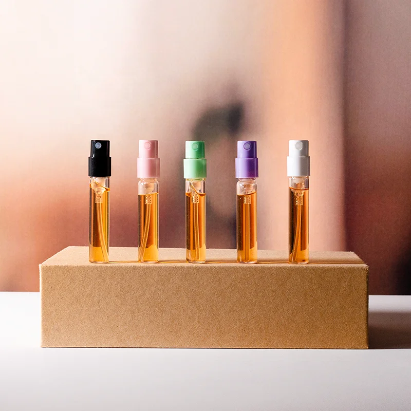 Hot Selling Luxury Sample Spray Glass Perfume Bottle 2ml Portable Travel Size Crimp Type Perfume Sample Bottle