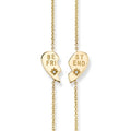 14/18K Gold Plated Vermeil 925 Sterling Silver CZ BBF Splitted Love Heart Best Friend Charm Bracelet Jewelry for 2 Girl Women