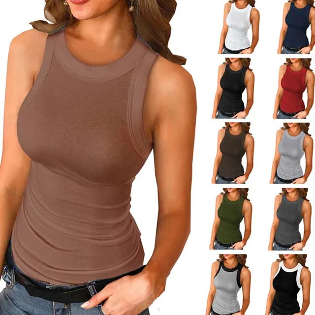 Sleeveless Basic Casual Camisole Top Shirt Slim Knit Fitness Women's Tank Tops