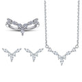 Wholesale Waterproof Marquise Cubic Zircon Y-Shaped 925 Sterling Silver Jewelry Set