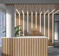 For Wholesale Modern Acoustic Panels Wood MDF Pet Slat Led Light Wall Decor for Living Room Bedroom Warehouse
