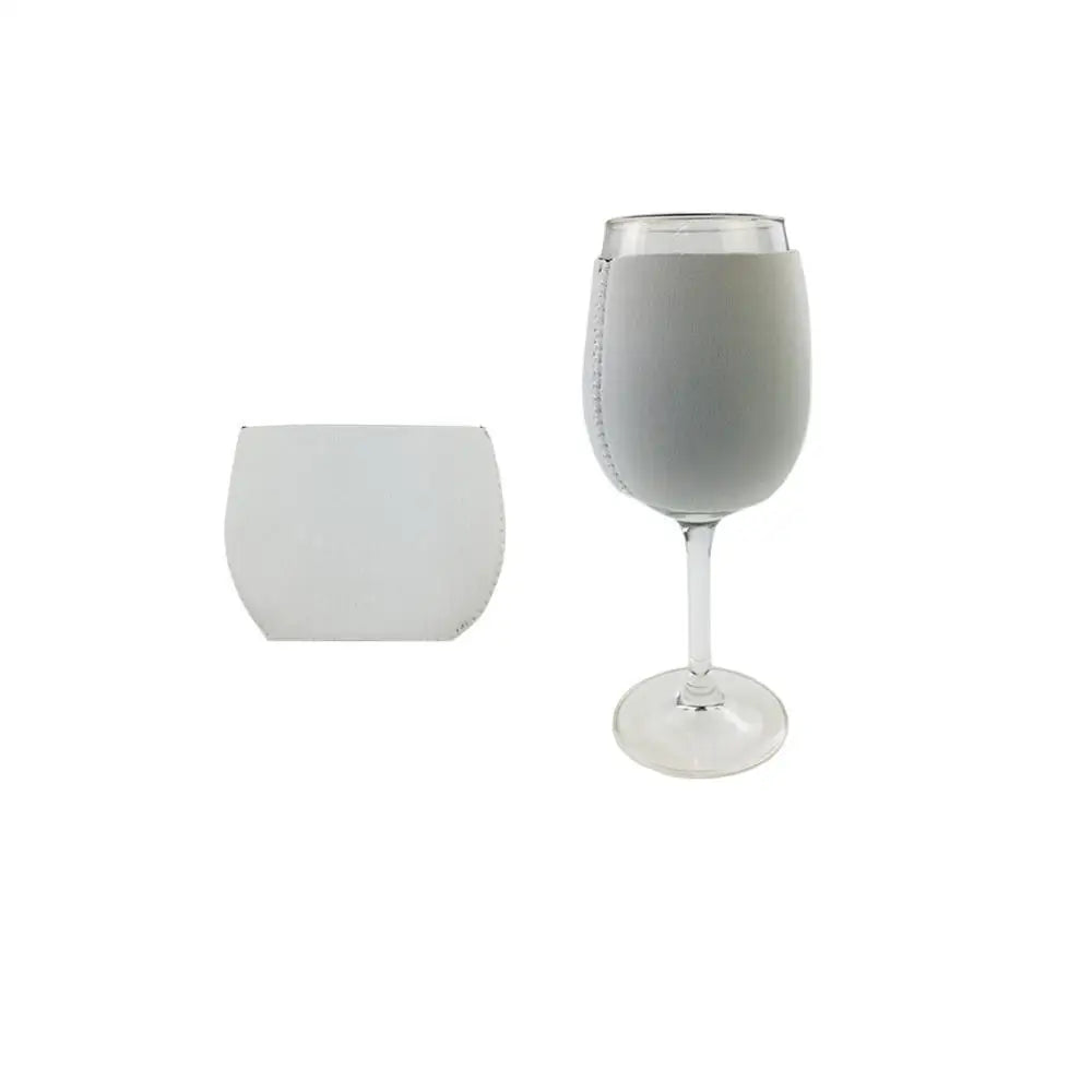 Sublimation White Neoprene Wine Kozzies Wine Glass Bag Christmas Wine Glass Cover Blanks