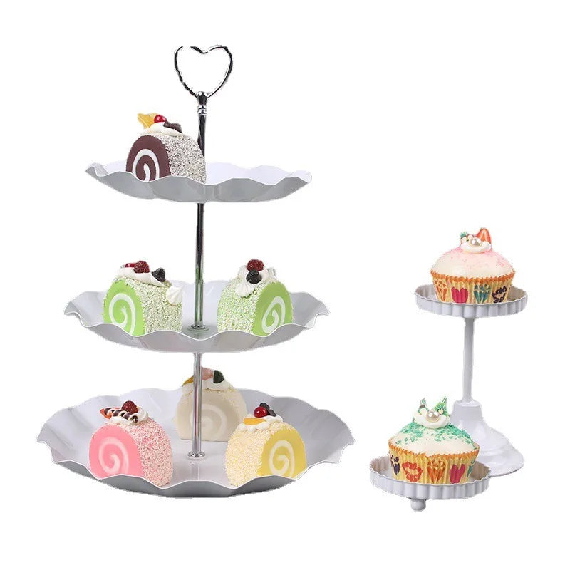 Wedding Crown Three-layer Cake Rack Accessories Birthday Fruit Dim Sum Rack Zinc Alloy Fruit Tray Rack Accessories