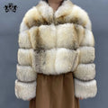 Custom Wholesale Winter Warm Natural Fox Fur Jacket Women Short Classic Full Sleeve Trendy Ladies Real Fur Coat