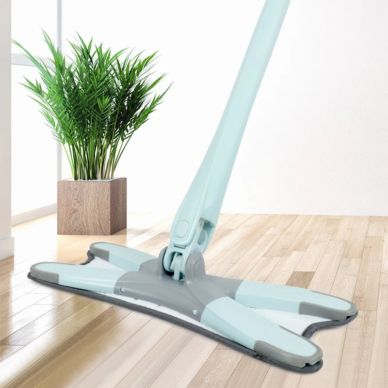 X Type Floor Mop Hand-free Washing Mop 360 Degree Flat Mop with Reusable Microfiber Pads Household Cleaning Tools