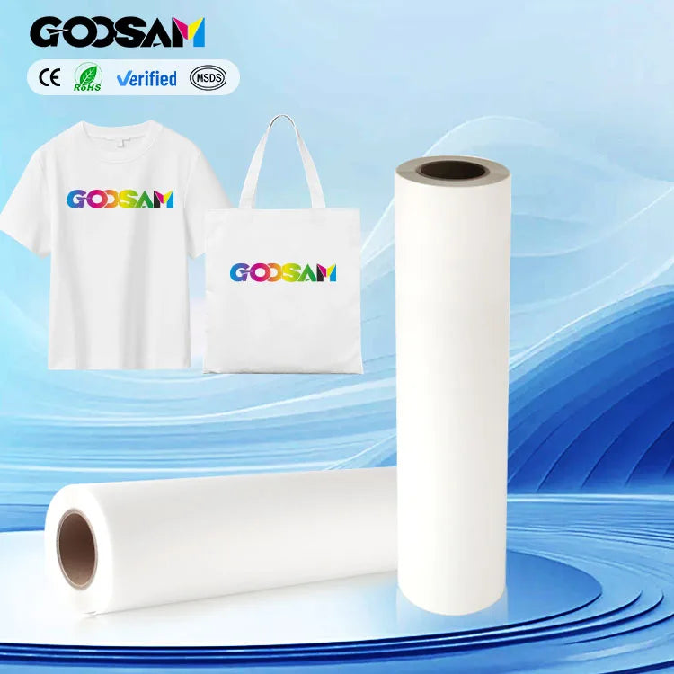 75Microns Heat Transfer PET Film 30 33 60CM X 100M Roll One Side Fast Dry DTF Film for Digital Textile Printing Machine MegaBDM