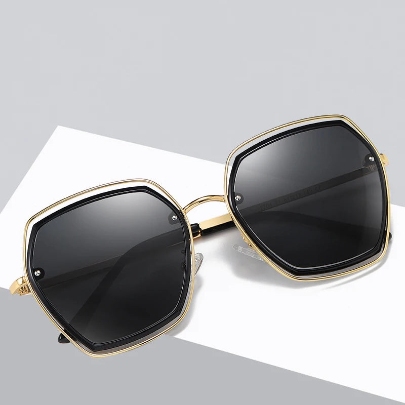 New Fashion Ladies Hollow Crystal Big Frame Sunglasses Wholesale Factory Hot Sales Ladies Sunglasses