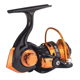 Aoqiusite Mn505 Well-Sold Mini Plastic Metal Spinning Reel Aluminum Spool 5.2:1 Gear Ratio 3 Bearings 180g Black Fishing