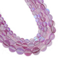 Wholesale 6/8/10MM Round Synthetic Purple Crystal Beads Dull Polish Matte Loose Nature for Jewelry Making