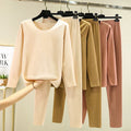M-2XL Winter Seamless Thermal Women's Underwear Set Double-sided Brushed Long-sleeved Tops and Trousers Two-piece Set