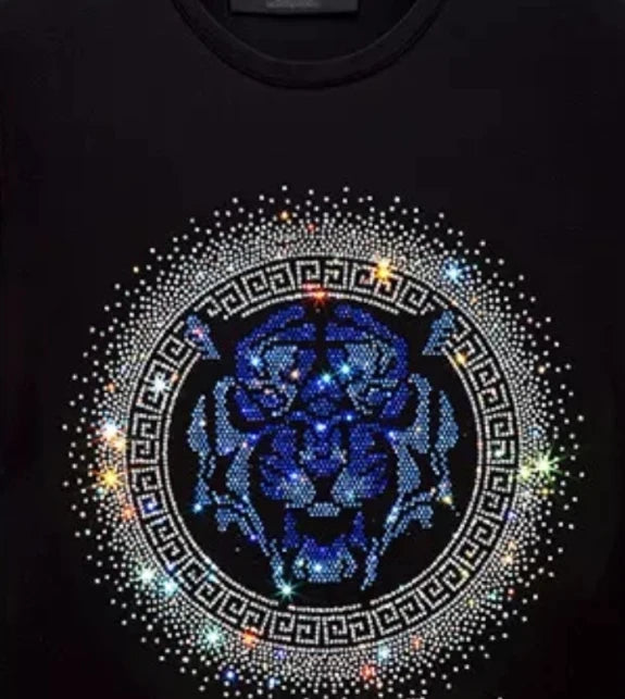 Customizable Iron-on Transfer Stickers Adorned With Rhinestones Perfect for Personalizing Clothing Through Hot-fix Heat Sheets.