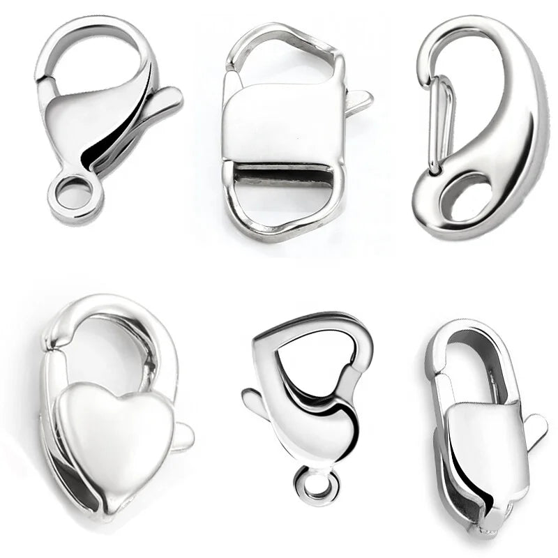 Wholesale Real Gold Plated Watch Clasp Buckle Stainless Steel Lobster Clasp for Jewelry Making Metal Cord Clasp