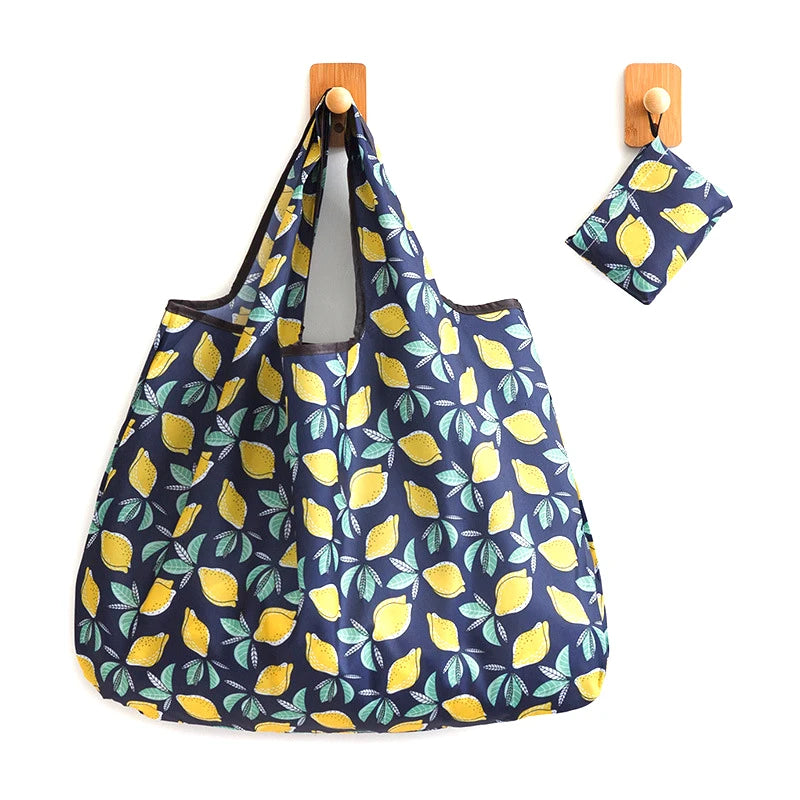 New wholesale custom print Polyester Promotional cheap recycle supermarket bag foldable reusable portable Grocery eco shopping Bags