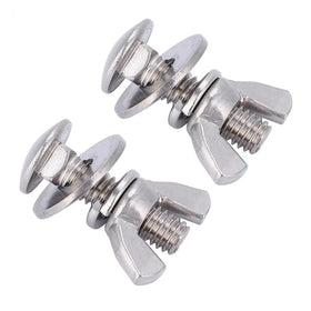 2Pcs Stainless Steel Diving Screws Bolts Wing Nuts with 4 Washers Underwater Tech Diving Gear Equipment