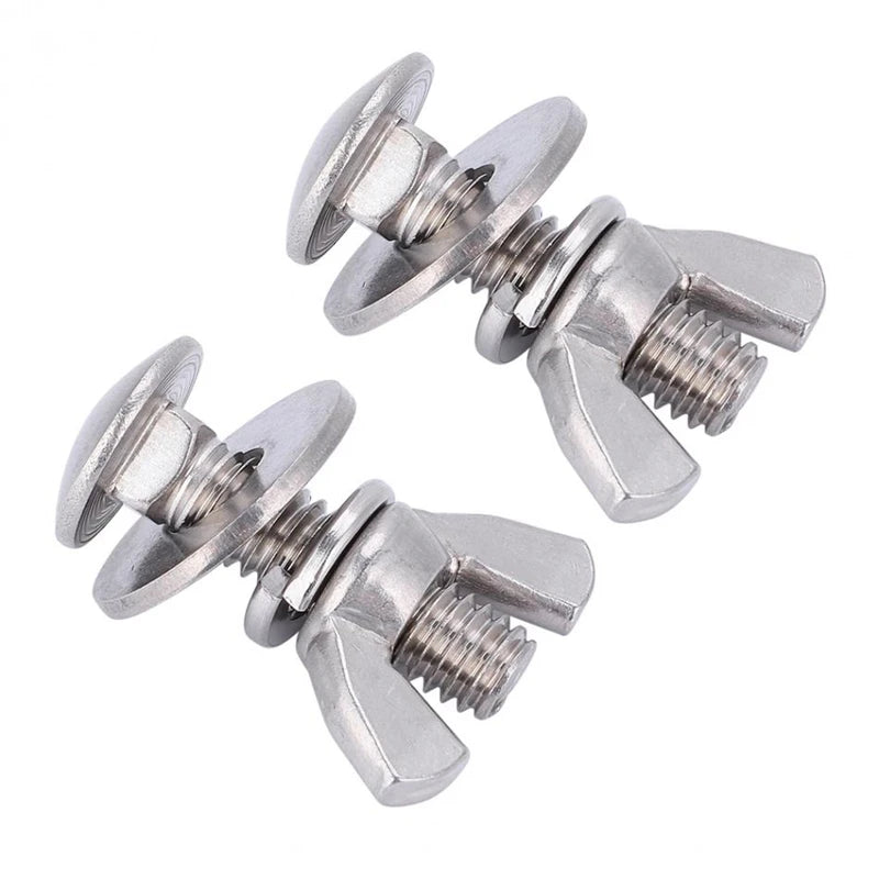 2Pcs Stainless Steel Diving Screws Bolts Wing Nuts with 4 Washers Underwater Tech Diving Gear Equipment