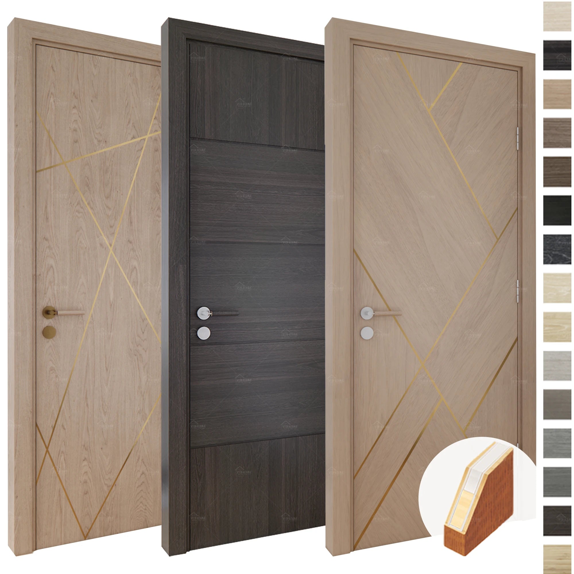 China Top Manufacturer Custom Wooden Interior Living Room Fire Doors for Houses Modern Bedroom