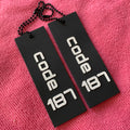 Luxury Design 3D Convex logo Garment Rubber Swing Tagwaterproof Black PVC Rubber Hangtag
