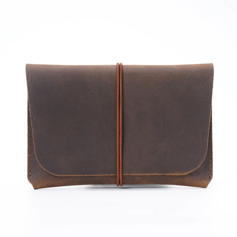 Wholesale Personalized Crazy Horse Leather Passport Holder Elastic Band Document Holder Real Leather Travel Passport Organizer