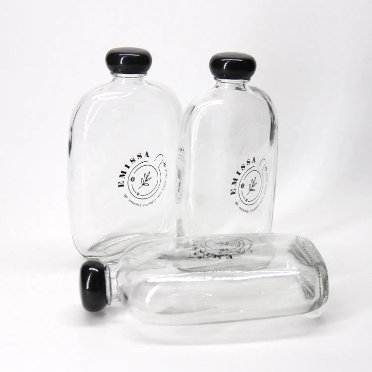 New Coming Pretty Flint Glass Wine Bottle Packaging Unique Wine Bottles 350ml 500ml