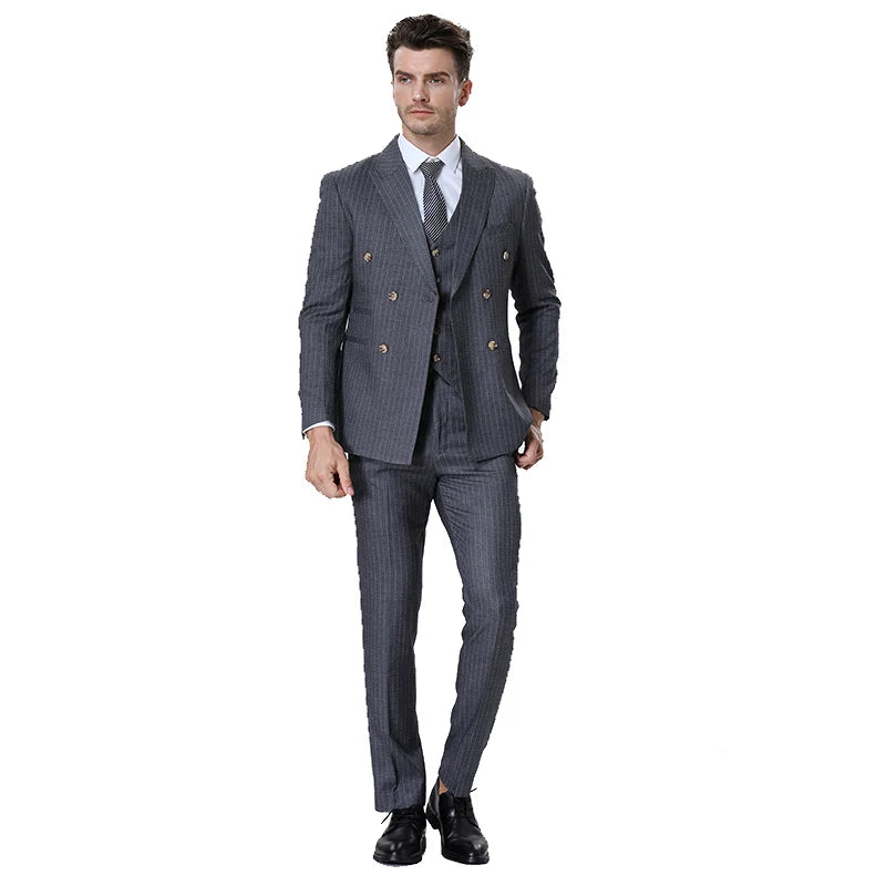 MOQ One Set Men's Wear 3 Piece Men's Suits blazer Fashion Slim Suit Jacket Suit Single Button Formal Coat Suite for Men