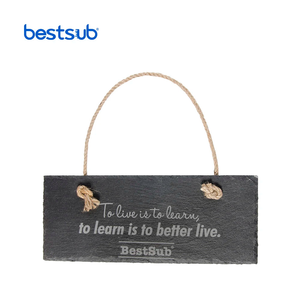 BestSub Wholesale Custom Decoration Rectangular Laser Engraving Blanks Hanging Slate