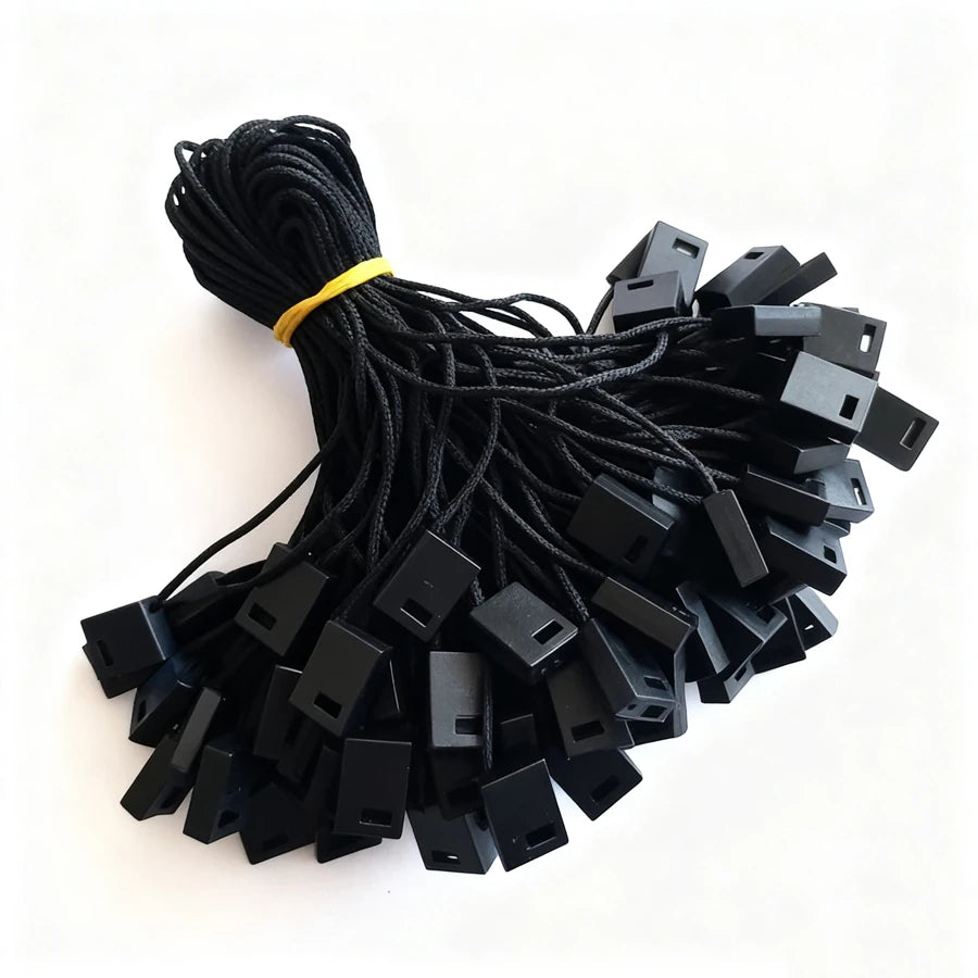 Low MOQ Custom Factory Lock Customized Plastic Security Tag Custom Plastic Tag hang Tag Polyester Rope String