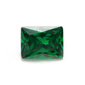 Synthetic Emerald Green Cubic Zirconia Rectangle Princess Cut Birthstone