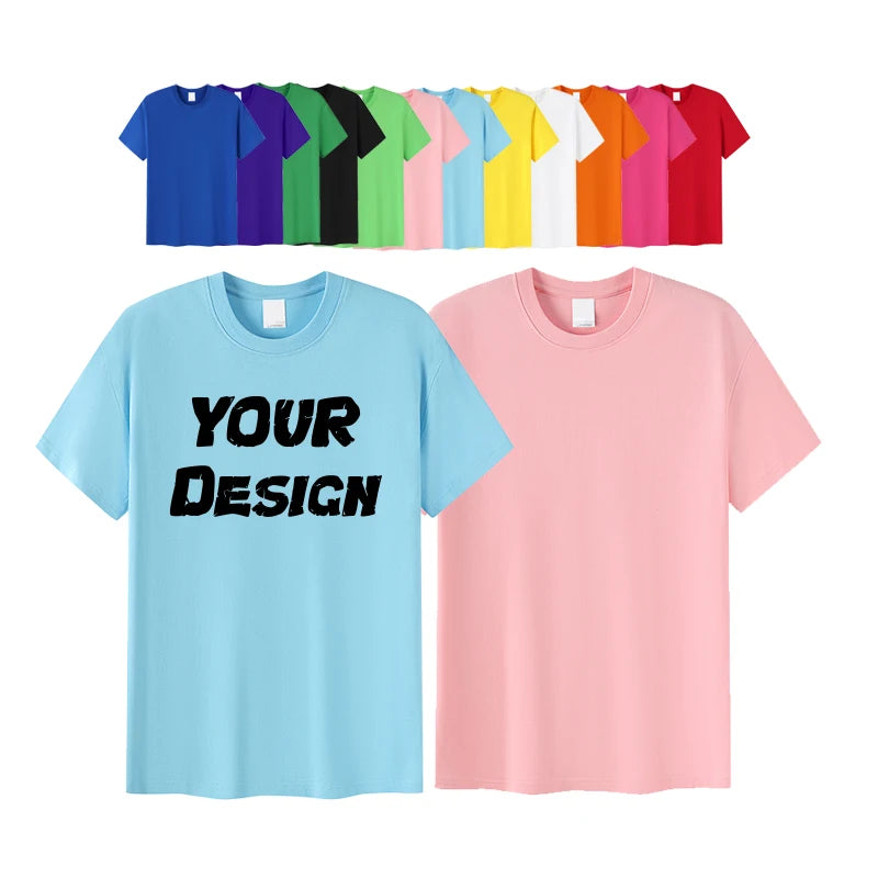 Wholesale Custom Your Brand Logo 100% Cotton Tshirt Blank Men T Shirt Plain Casual Men's T-shirts