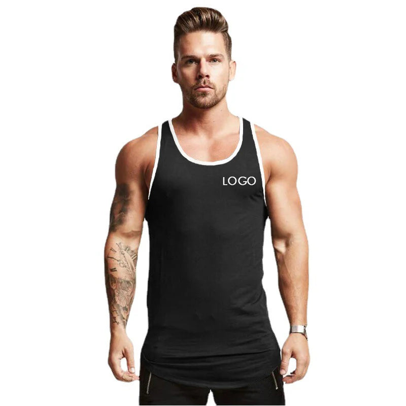 2024 Custom Logo Workout Bodybuilding Fitness Compression Gym Men's Tank Tops Running Singlet