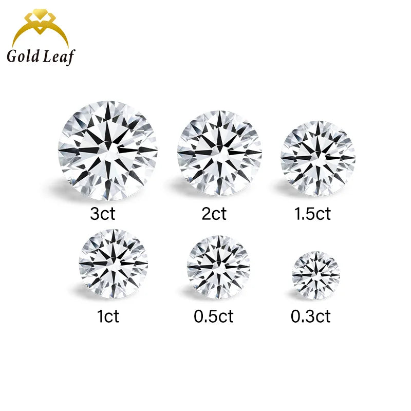 Goldleaf IGI Certificate 0.5ct 1ct 1.5ct 2ct 3ct D VVS VS Lab Created Diamond HPHT CVD Lab Grown Diamond IGI