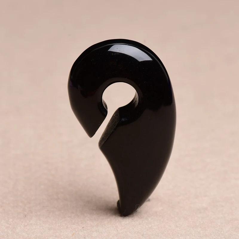 Natural Black Onyx Drop Keyhole Weight Tunnels Ear Expander Plug  Gauges Ear Plugs Tunnels Body Jewelry Piercings