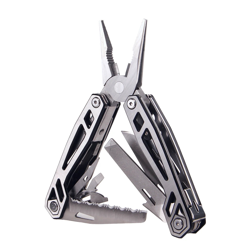 Professional Multi-function Folding Pliers 10 in 1 Combination Tool Pointed Outdoor Pliers