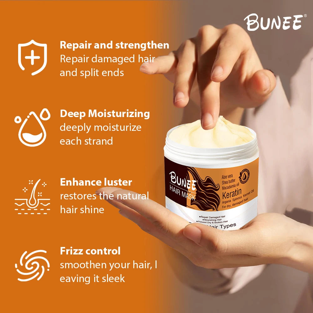 500ml Protein Hair Mask Treatment Argan Oil Deeply Moisturizes Protects Smooths Keratin Hair Mask Packet Men's Bath Supplies
