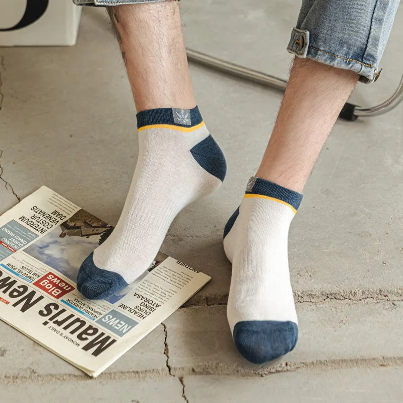 Maple Leaf Sports Ankle Socks Men's Ten-Color Low-Cut Popular Spring/Autumn Color-Blocked Designed Short Tube Socks