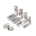 Zinc Alloy 10 Slot Inside Bracket Connector Nuts with M8 Screws Fasteners for 4545 Aluminum Profiles