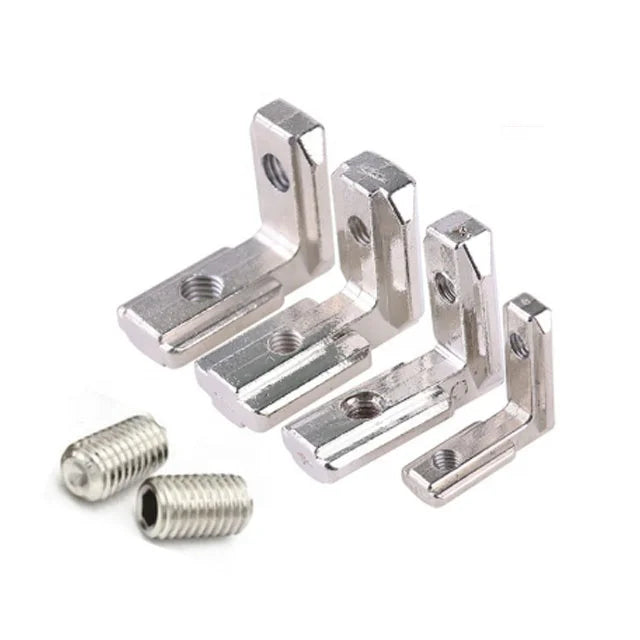 Zinc Alloy 10 Slot Inside Bracket Connector Nuts with M8 Screws Fasteners for 4545 Aluminum Profiles