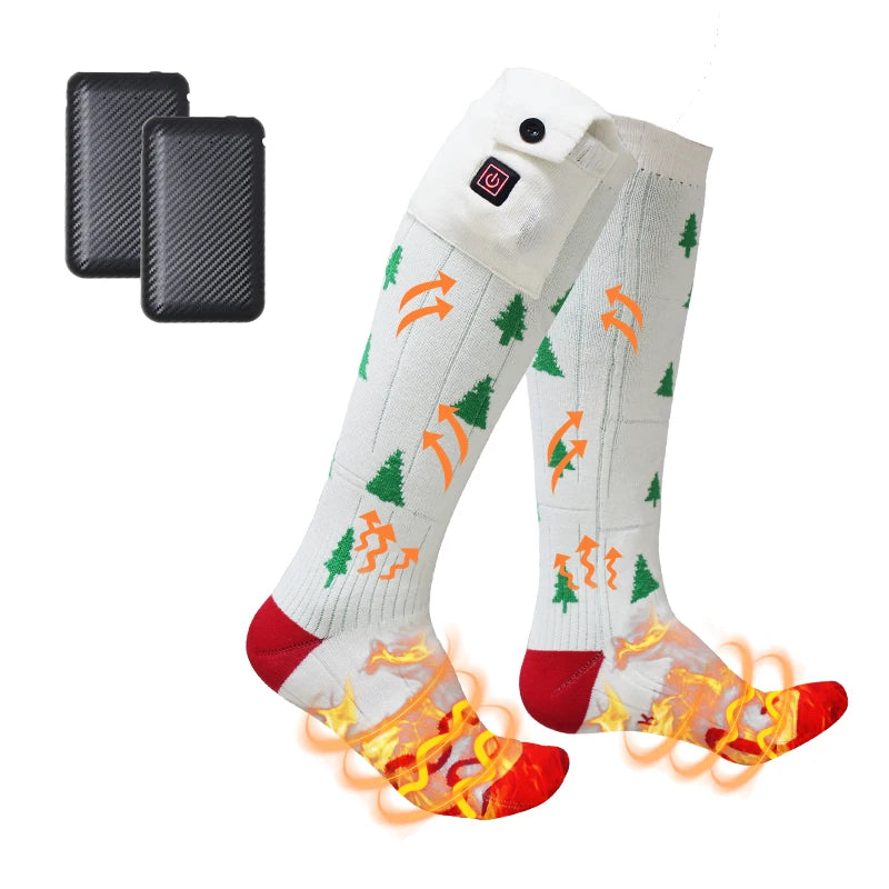 Men's Light Weight Heated Socks Self-Heating Electric Thermal Tech Winter Socks with Bottom Logo for Body Use