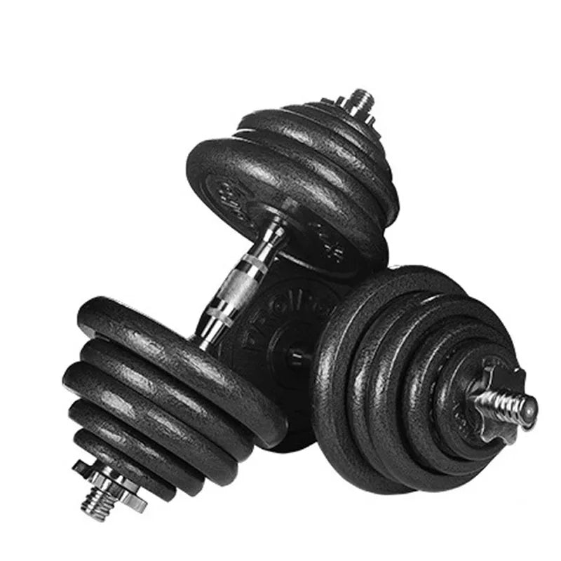 20kg Cast Iron Adjustable Dumbbell Set Hand Weight with Solid Dumbbell Handles Changed Into Barbell  Fitness Weight Lifting