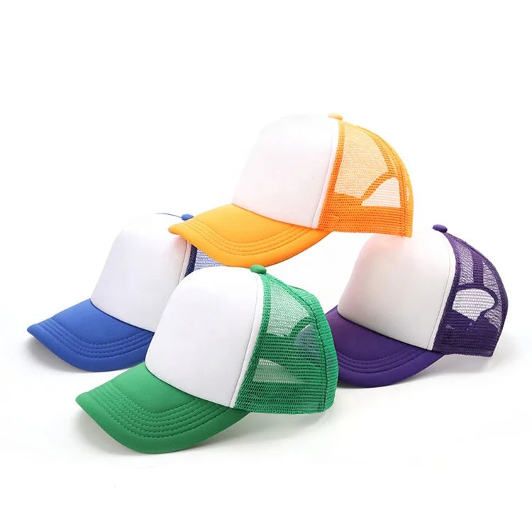 Factory Low Price Various Color 5 Panel Blank Foam Mesh Baseball Cap Sublimation Embroidery Custom Logo Trucker Hat