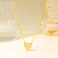925 Silver Tone Bulk Bling Zirconias Iced Out Double Silver Woman Fashion Jewelry Heart Necklaces for Women