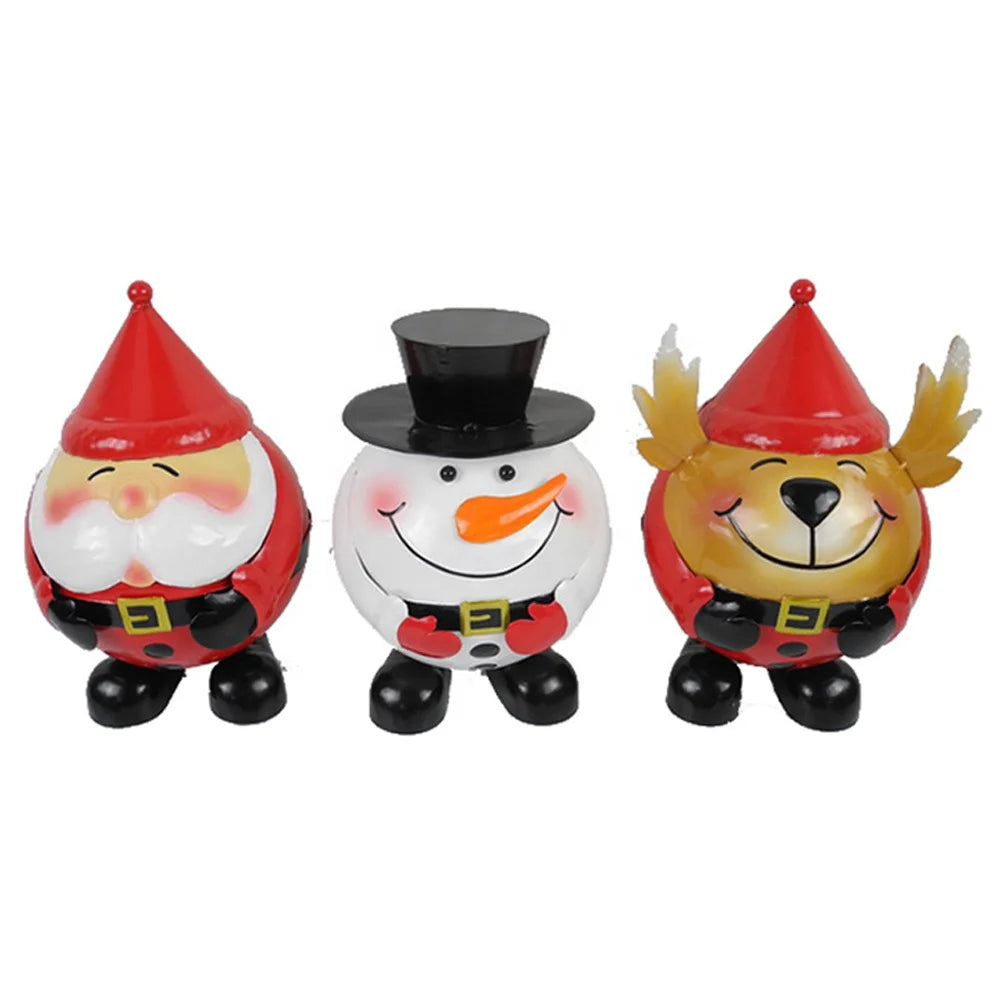 Best Outdoor Metal Crafts Winter Santa Snoman Reindeer Tabletop Home Decoration Children Gifts Christmas Decorations Christmas