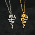 Non Tarnish Snake Pendant Jewelry 18K Gold Gothic Stainless Steel Women Men Serpent Charm Custom Rose Snake Necklace
