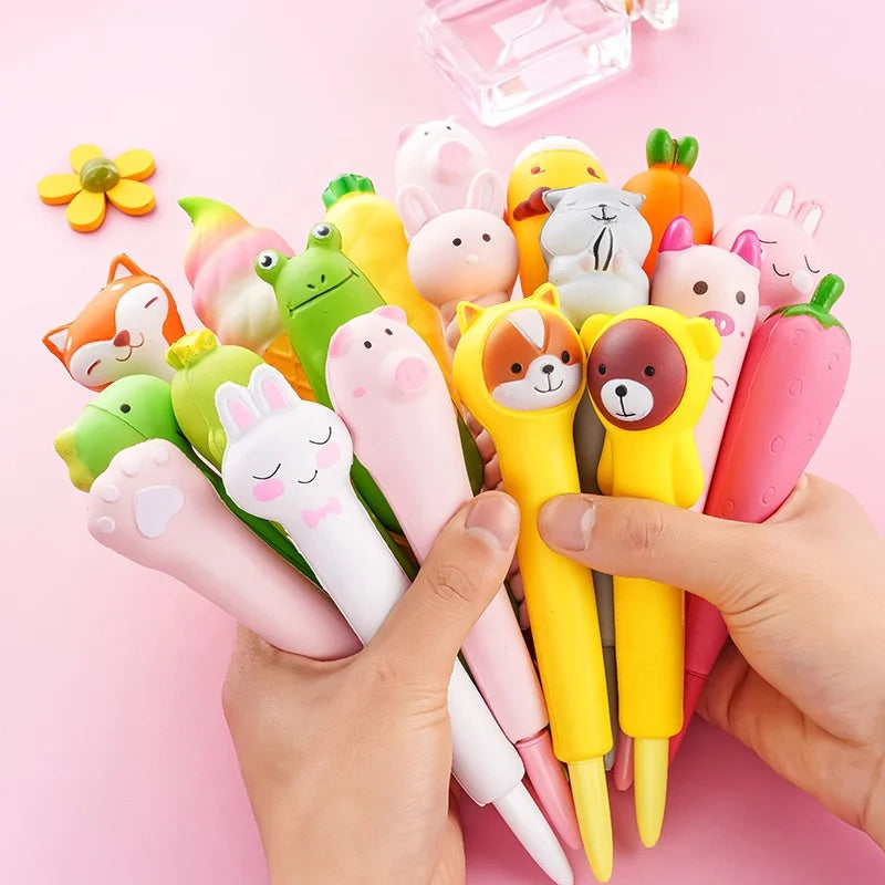 Cute Cartoon Decompression Pen Creative Slow Rebound Gel Pen Squishy Pen Gifts for Christmas