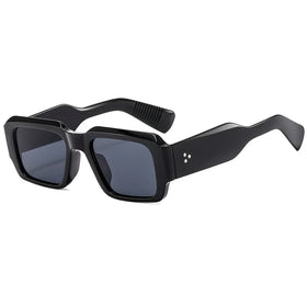 2023 New Fashion Premium Trend Unisex UV400 Square Sunglasses Blue/White Thick Edge PC Decoration Men's Sunglasses 2pcs Set