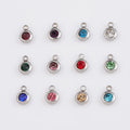 Stainless Steel Tiny Loose Crystals 12 Months Birthstone Charms & Pendants for Jewelry Making Supplies Wholesale DIY