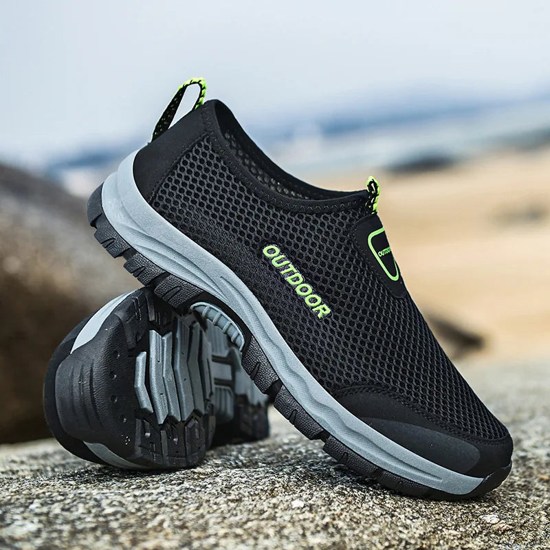 Best Selling Men's Chunky Sneakers Comfortable Soft Bottom Outdoor Hiking Shoes Non-Slip Mesh Breathable Mesh Casual Lightweight