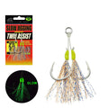 JK SJX 4X Luminous Tinsel Fishing Hooks 5/0 6/0 Fishhooks Fishing Tackle Slow Jigging Assist Hook